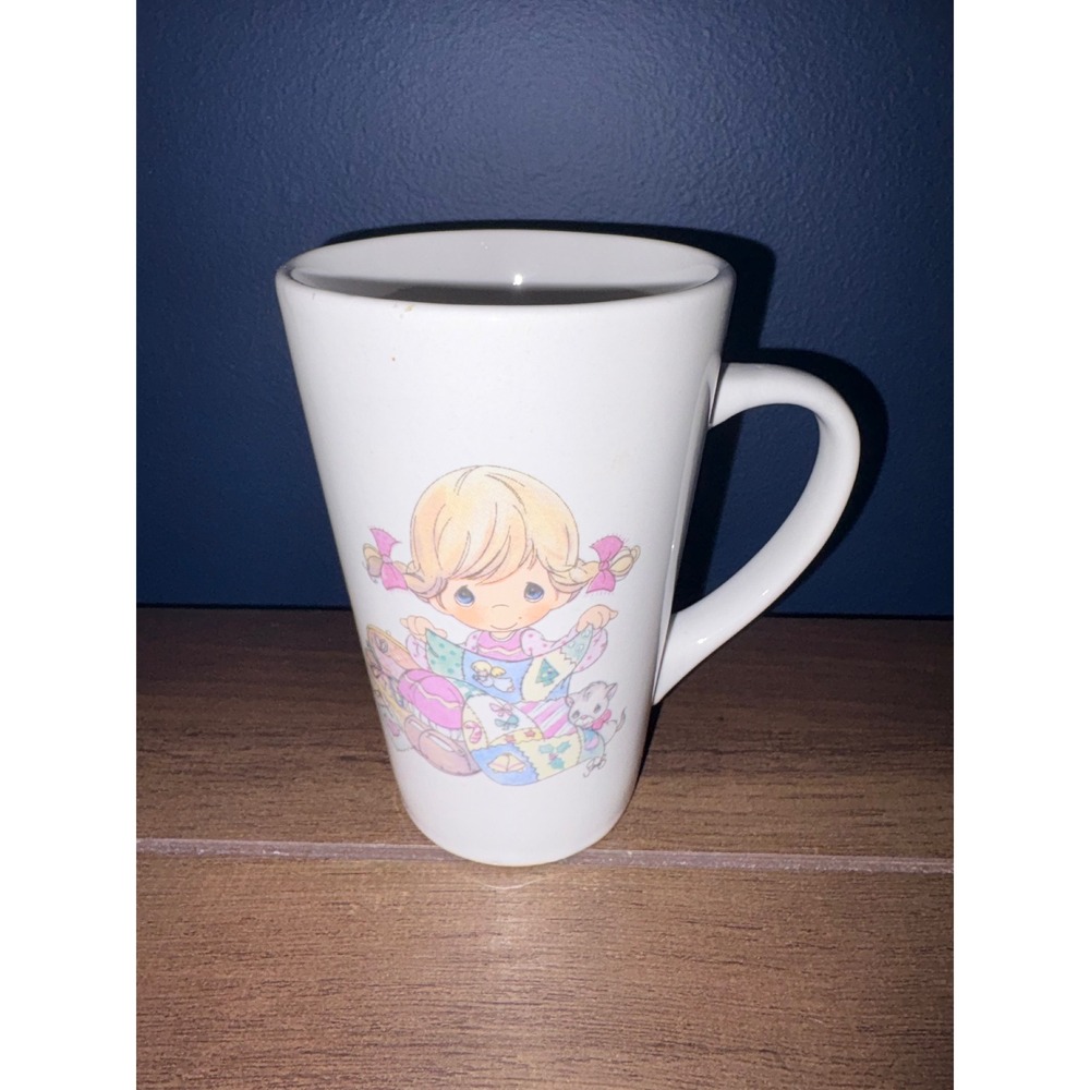 Precious Moments Sherwood Brands Ceramic Latte Mug White Coffee Cup 2007 Vintage